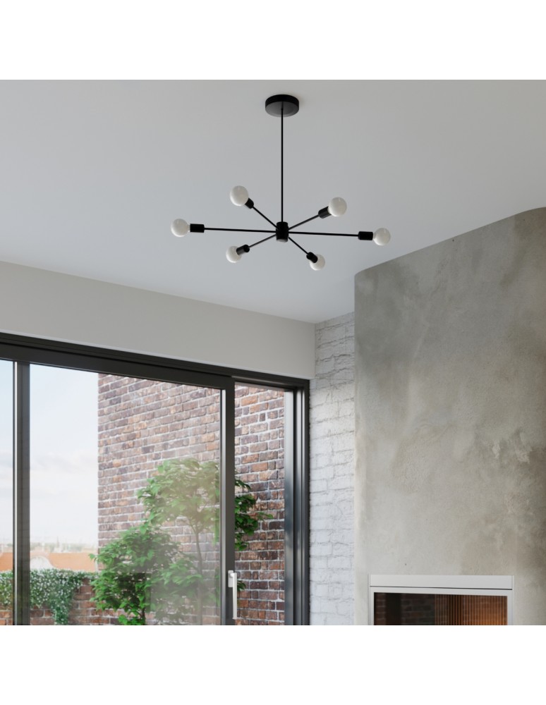 Chandeliers - Sollux Chandelier LANGO 6 black SL.1023 - product kolory-swiatla.pl 6