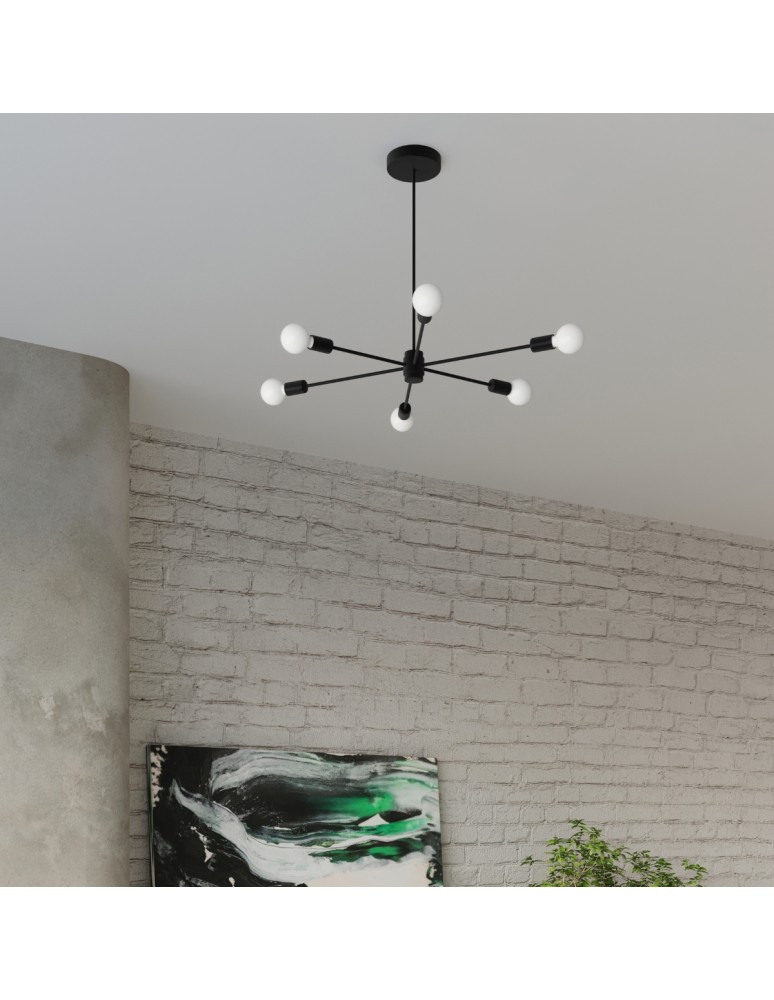 Chandeliers - Sollux Chandelier LANGO 6 black SL.1023 - product kolory-swiatla.pl 7
