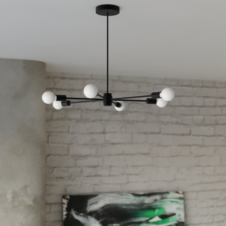 Sollux Żyrandol LANGO 6 czarny SL.1023