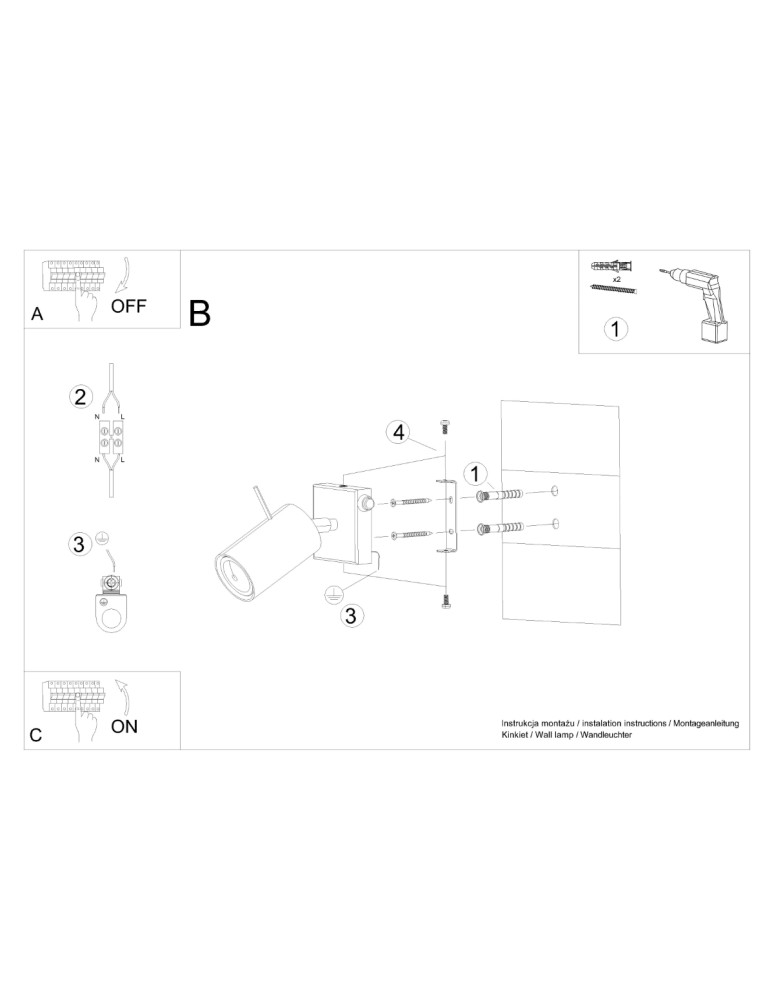 Wall lamps - Sollux Wall lamp RING white with switch SL.1024 - product kolory-swiatla.pl 5