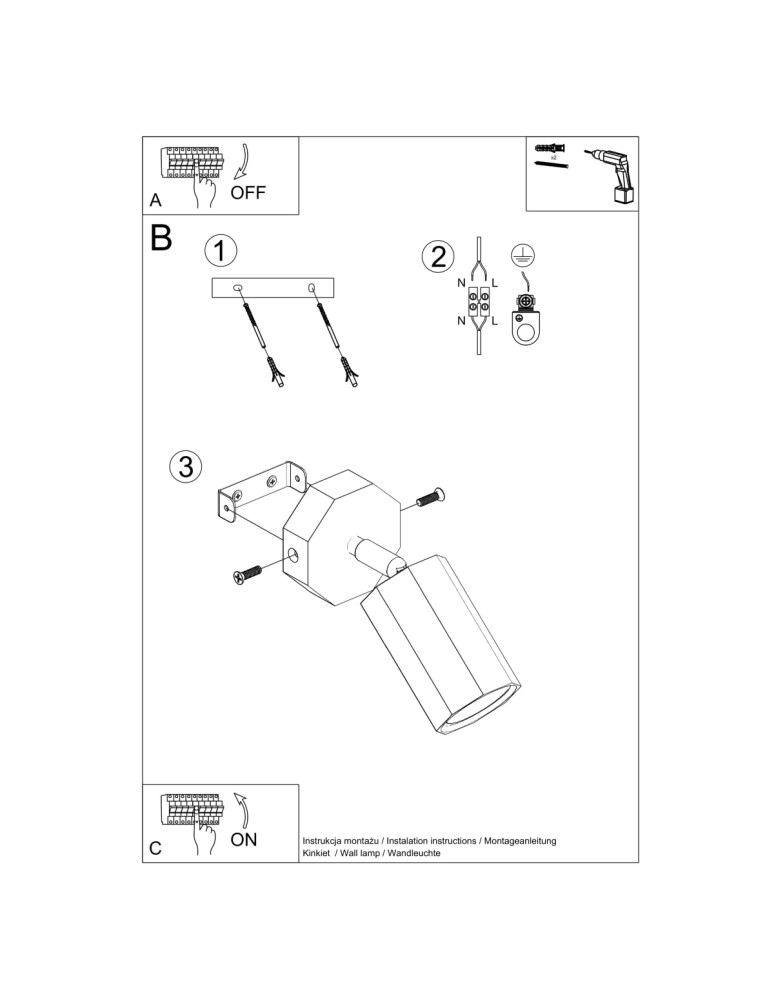 Wall lamps - Sollux Wall lamp ZEKE oak SL.1028 - product kolory-swiatla.pl 5