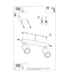 Ceiling lamps - Sollux Plafond ZEKE 2 oak SL.1029 - product 5