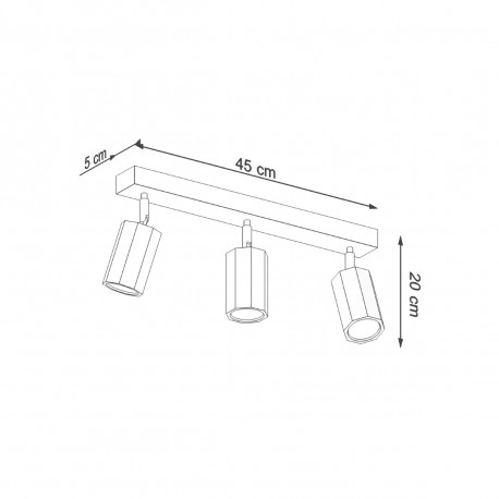 Sollux Plafon ZEKE 3 dąb SL.1030