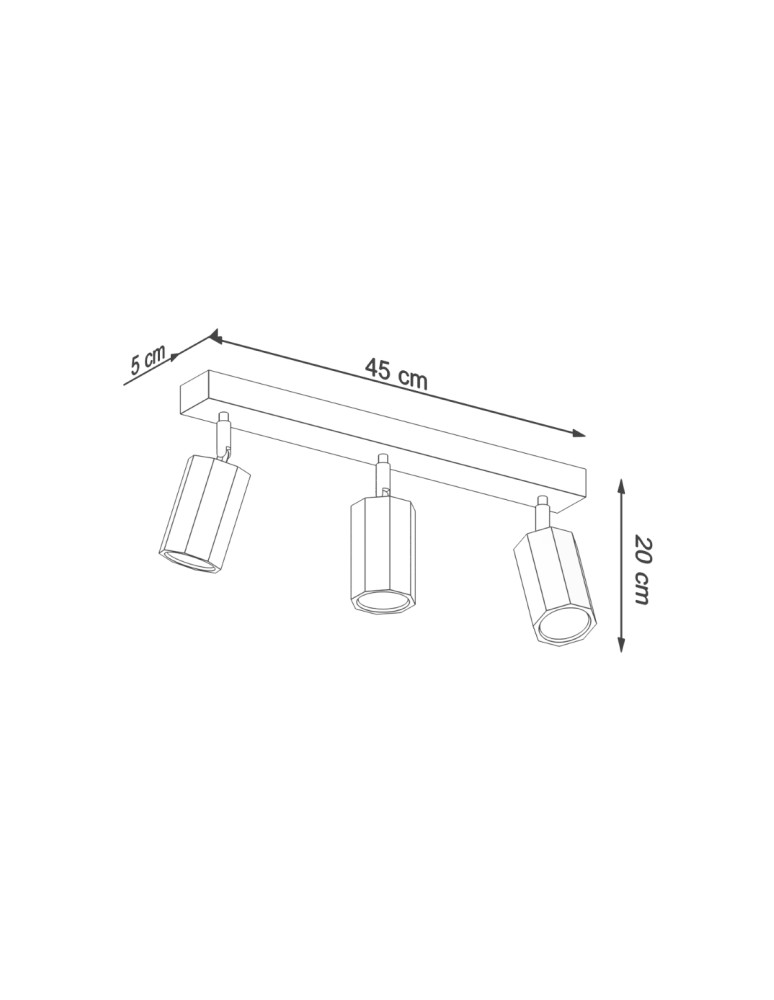 Ceiling lamps - Sollux Plafond ZEKE 3 oak SL.1030 - product kolory-swiatla.pl 4