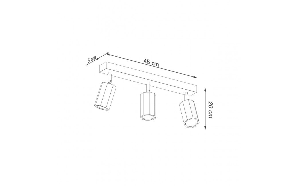 Sollux Plafon ZEKE 3 dąb SL.1030