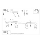Ceiling lamps - Sollux Plafond ZEKE 4 oak SL.1031 - product 5