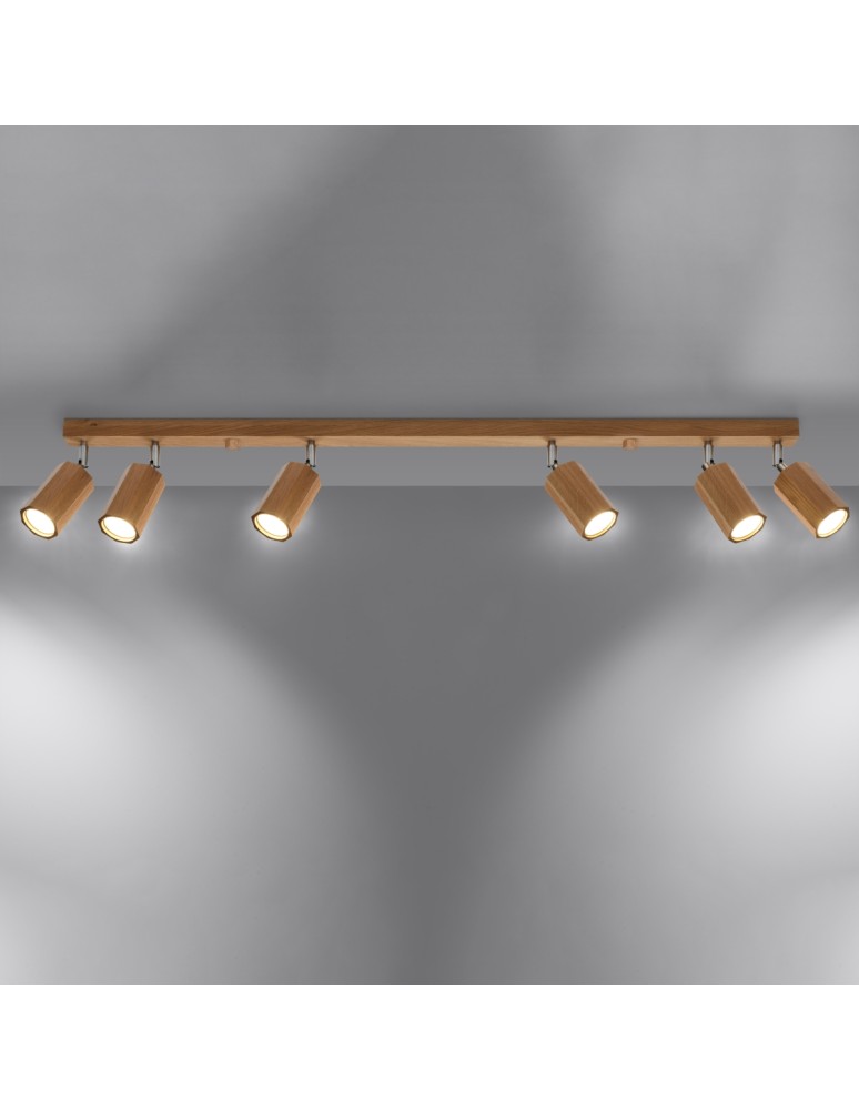 Ceiling lamps - Sollux Plafond ZEKE 6 oak SL.1032 - product kolory-swiatla.pl 3