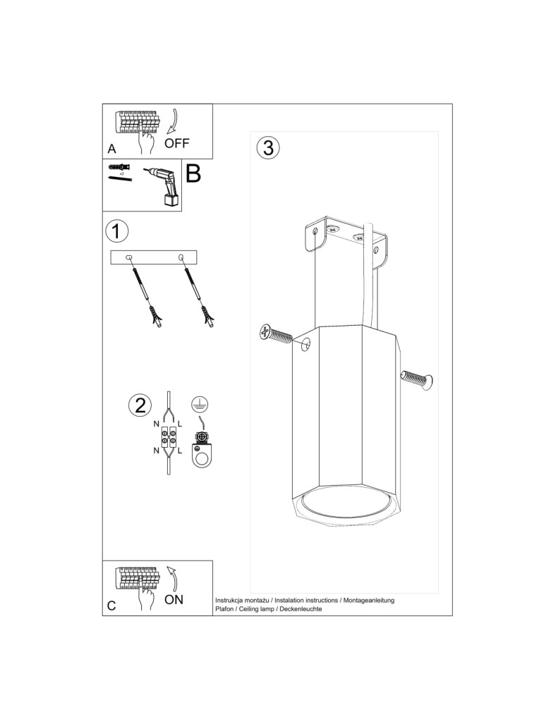 Ceiling lamps - Sollux Plafond ZEKE 10 oak SL.1033 - product kolory-swiatla.pl 5