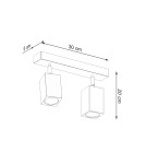 Ceiling lamps - Sollux Plafond KEKE 2 oak SL.1036 - product 4