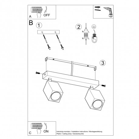 Sollux Plafon KEKE 2 dąb SL.1036
