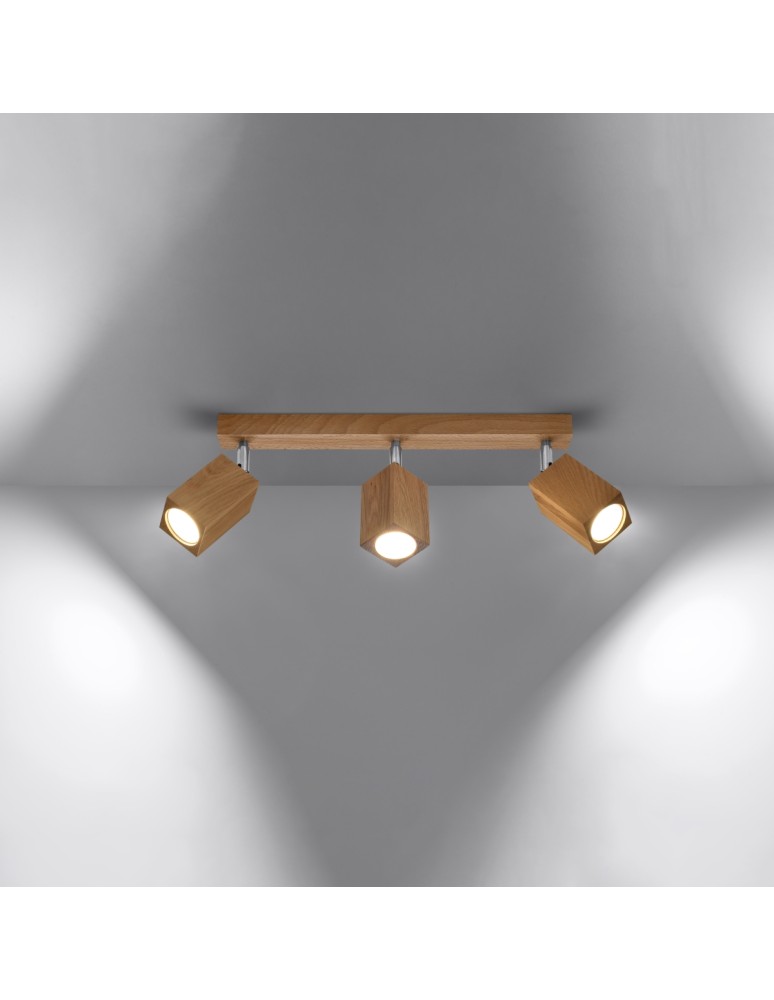 Ceiling lamps - Sollux Plafond KEKE 3 oak SL.1037 - product kolory-swiatla.pl 3