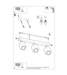 Ceiling lamps - Sollux Plafond KEKE 3 oak SL.1037 - product 5