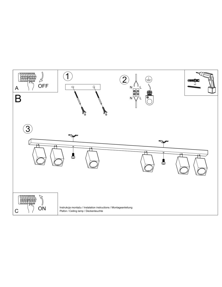 Ceiling lamps - Sollux Plafond KEKE 6 oak SL.1039 - product kolory-swiatla.pl 5