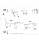 Ceiling lamps - Sollux Plafond BERG 4 natural wood SL.1042 - product 5