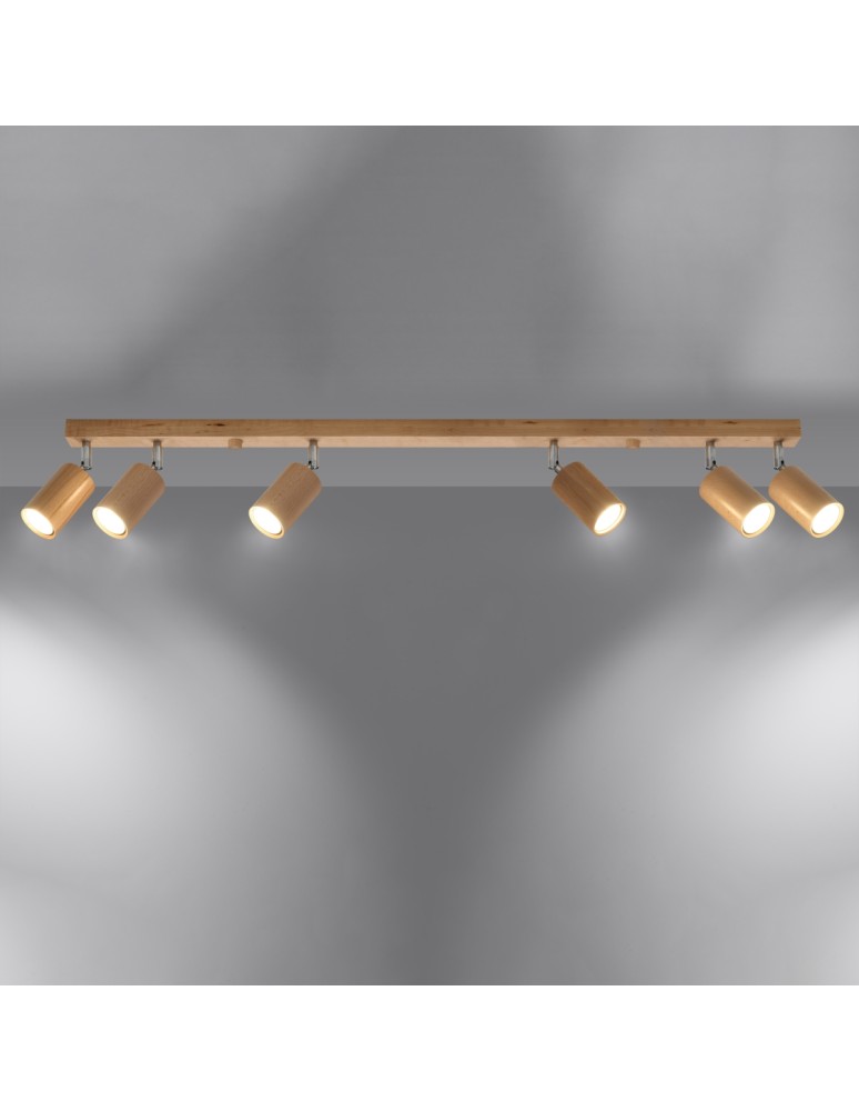 Ceiling lamps - Sollux Plafond BERG 6 natural wood SL.1043 - product kolory-swiatla.pl 3