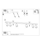 Ceiling lamps - Sollux Plafond BERG 6 natural wood SL.1043 - product 5