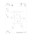 Ceiling lamps - Sollux Plafond NERO 2 black/chrome SL.1065 - product 5