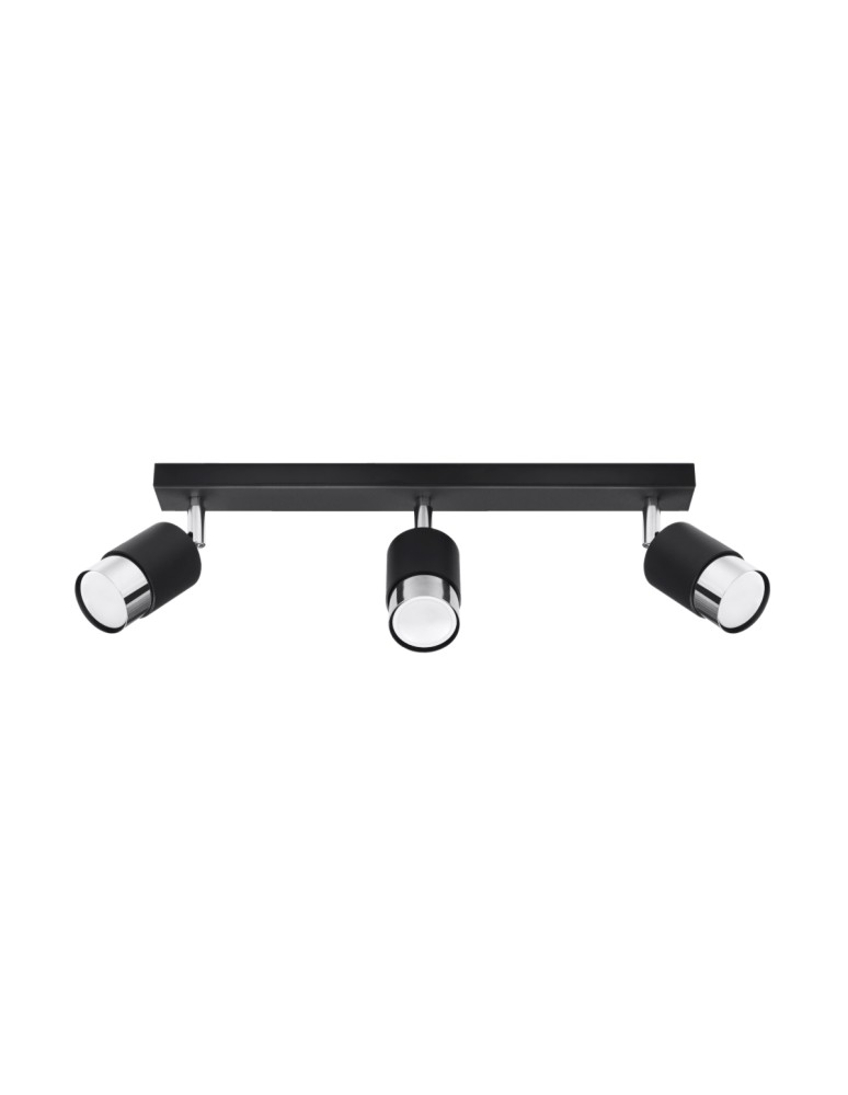 Ceiling lamps - Sollux Plafond NERO 3 black/chrome SL.1066 - product kolory-swiatla.pl 1