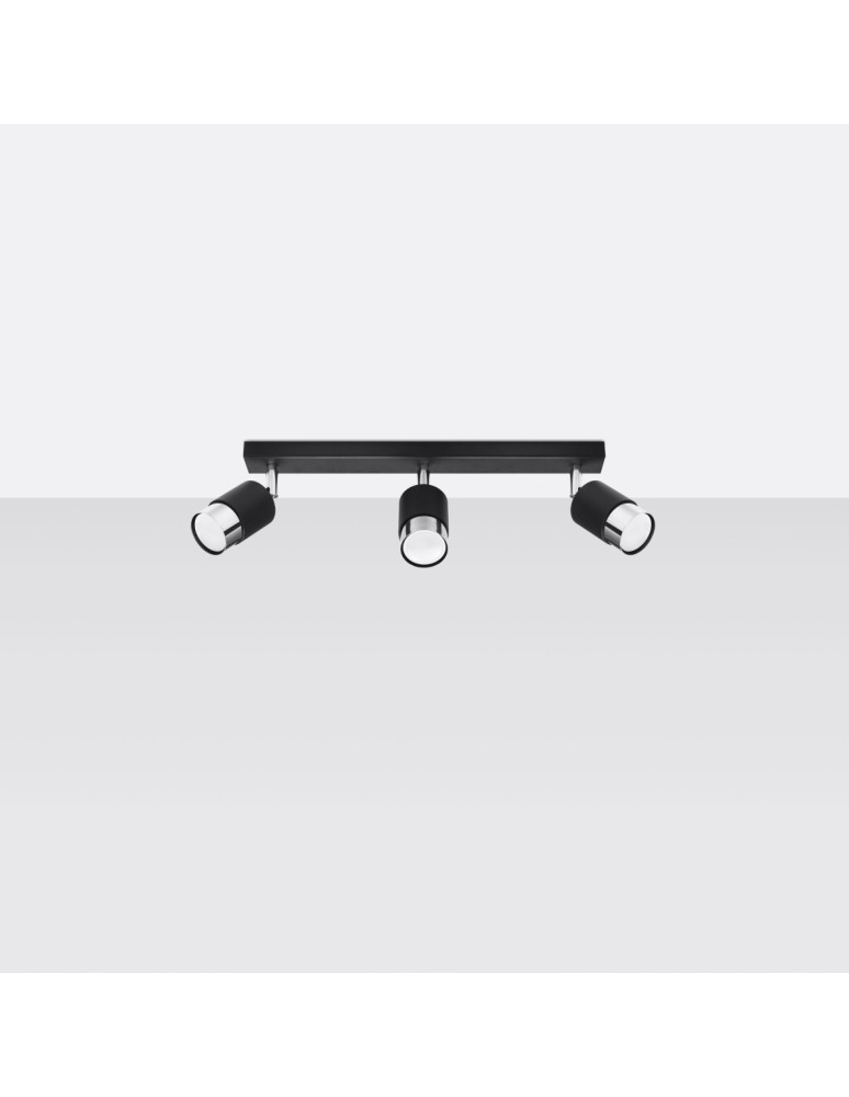 Ceiling lamps - Sollux Plafond NERO 3 black/chrome SL.1066 - product kolory-swiatla.pl 2