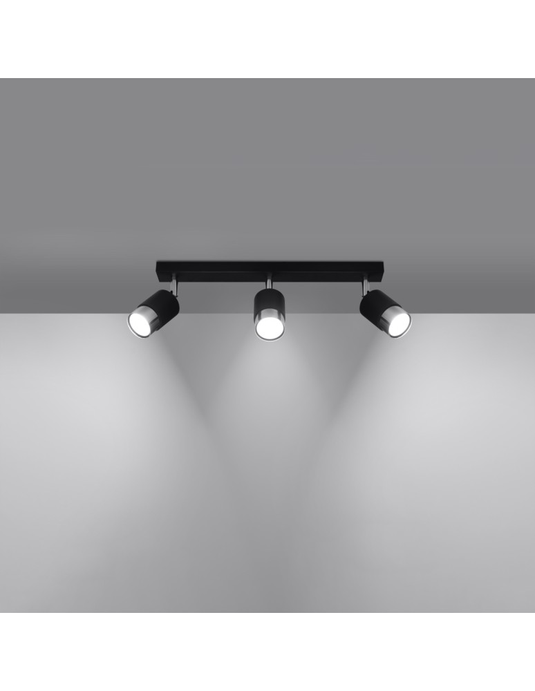 Ceiling lamps - Sollux Plafond NERO 3 black/chrome SL.1066 - product kolory-swiatla.pl 3