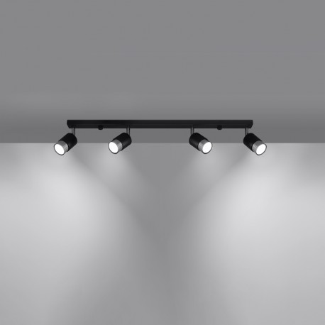 Sollux Plafon NERO 4 czarny/chrom SL.1067