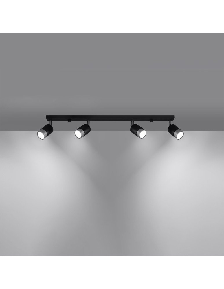 Ceiling lamps - Sollux Plafond NERO 4 black/chrome SL.1067 - product kolory-swiatla.pl 3