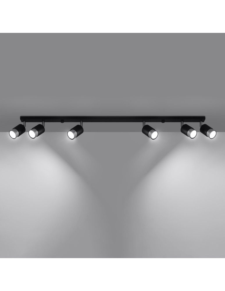 Ceiling lamps - Sollux Plafond NERO 6 black/chrome SL.1068 - product kolory-swiatla.pl 3