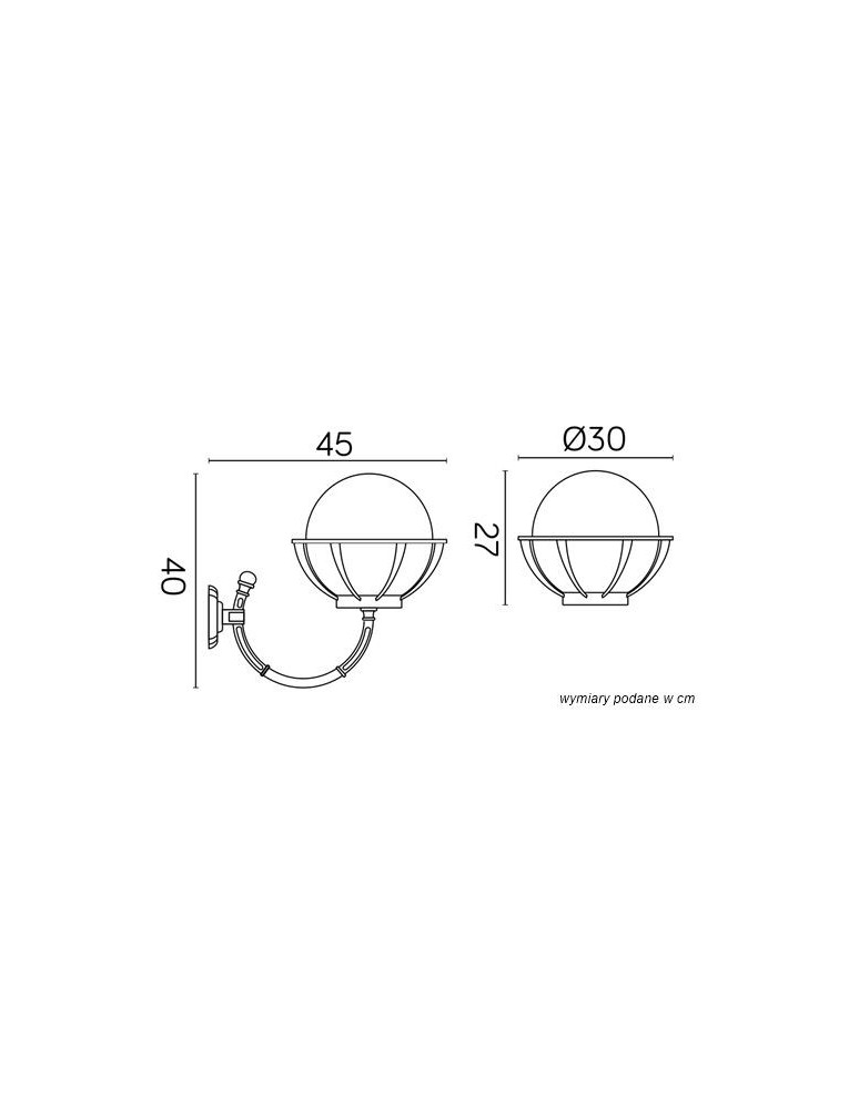 Outdoor wall lamps - SU-MA Spheres with basket 250 K 3012/1/KPO 250 Wall lamp. - product kolory-swiatla.pl 5