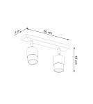 Ceiling lamps - Sollux Plafond NERO 2 black/gold SL.1070 - product 4