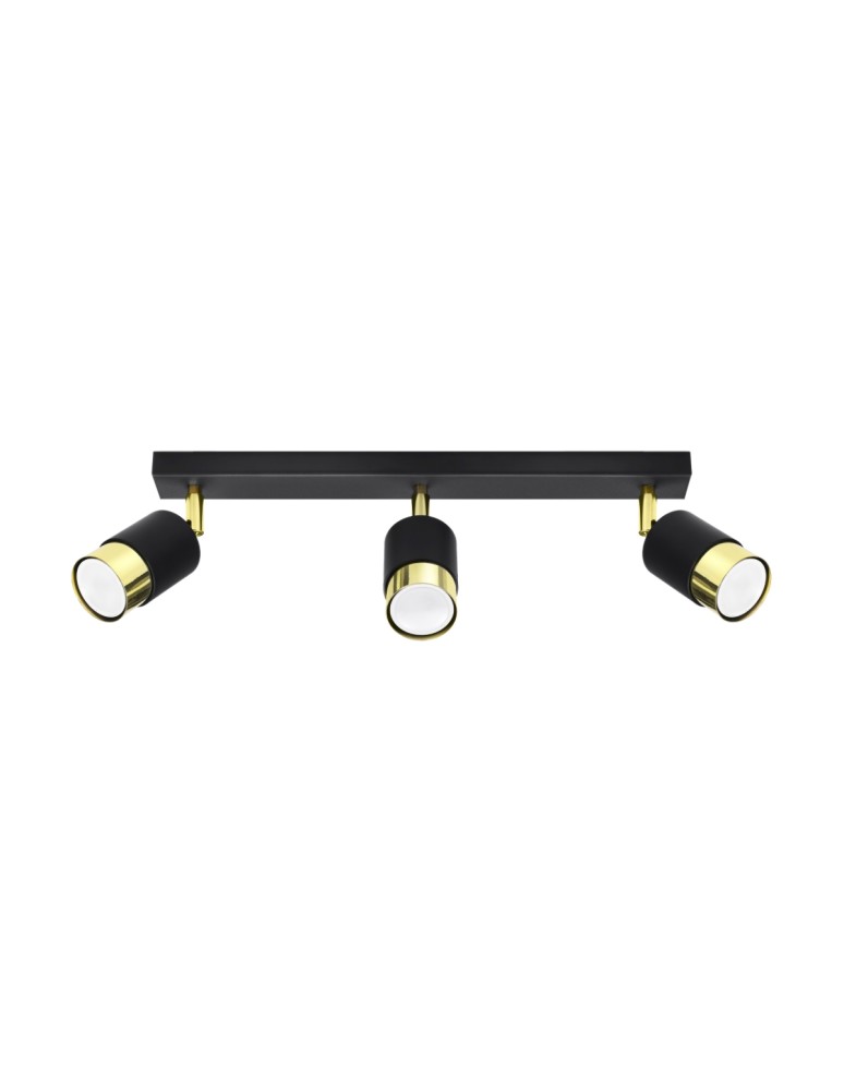 Ceiling lamps - Sollux Plafond NERO 3 black/gold SL.1071 - product kolory-swiatla.pl 1