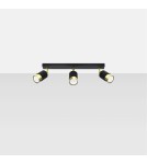 Ceiling lamps - Sollux Plafond NERO 3 black/gold SL.1071 - product 2