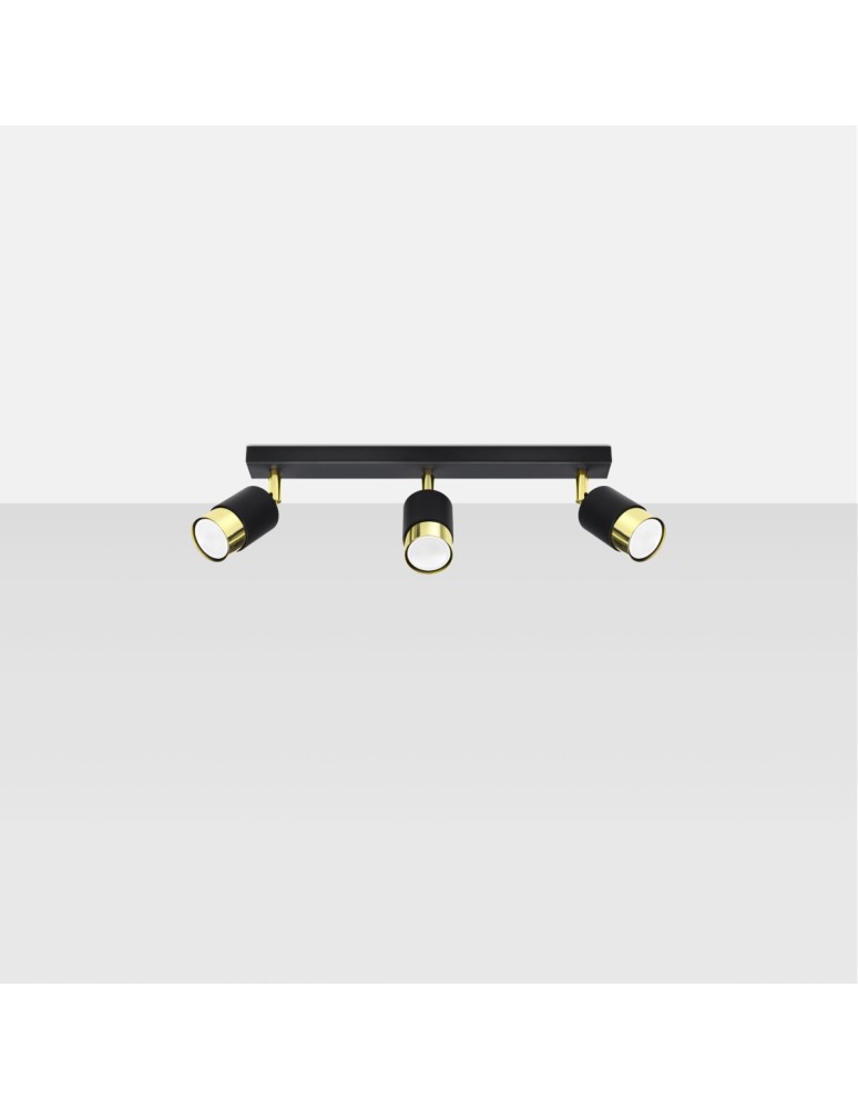Ceiling lamps - Sollux Plafond NERO 3 black/gold SL.1071 - product kolory-swiatla.pl 2