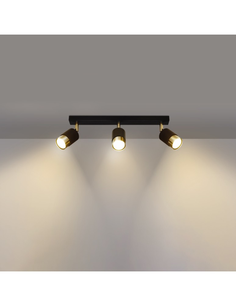 Ceiling lamps - Sollux Plafond NERO 3 black/gold SL.1071 - product kolory-swiatla.pl 3