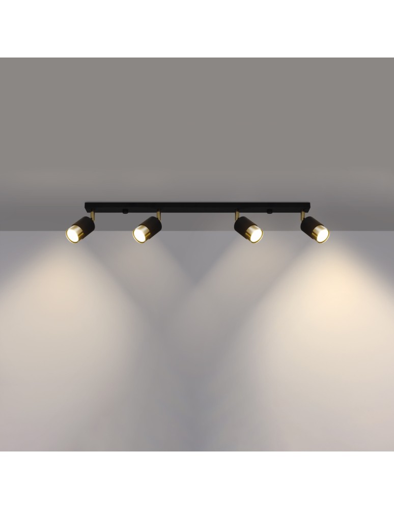 Ceiling lamps - Sollux Plafond NERO 4 black/gold SL.1072 - product kolory-swiatla.pl 3