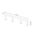 Ceiling lamps - Sollux Plafond NERO 4 black/gold SL.1072 - product 4