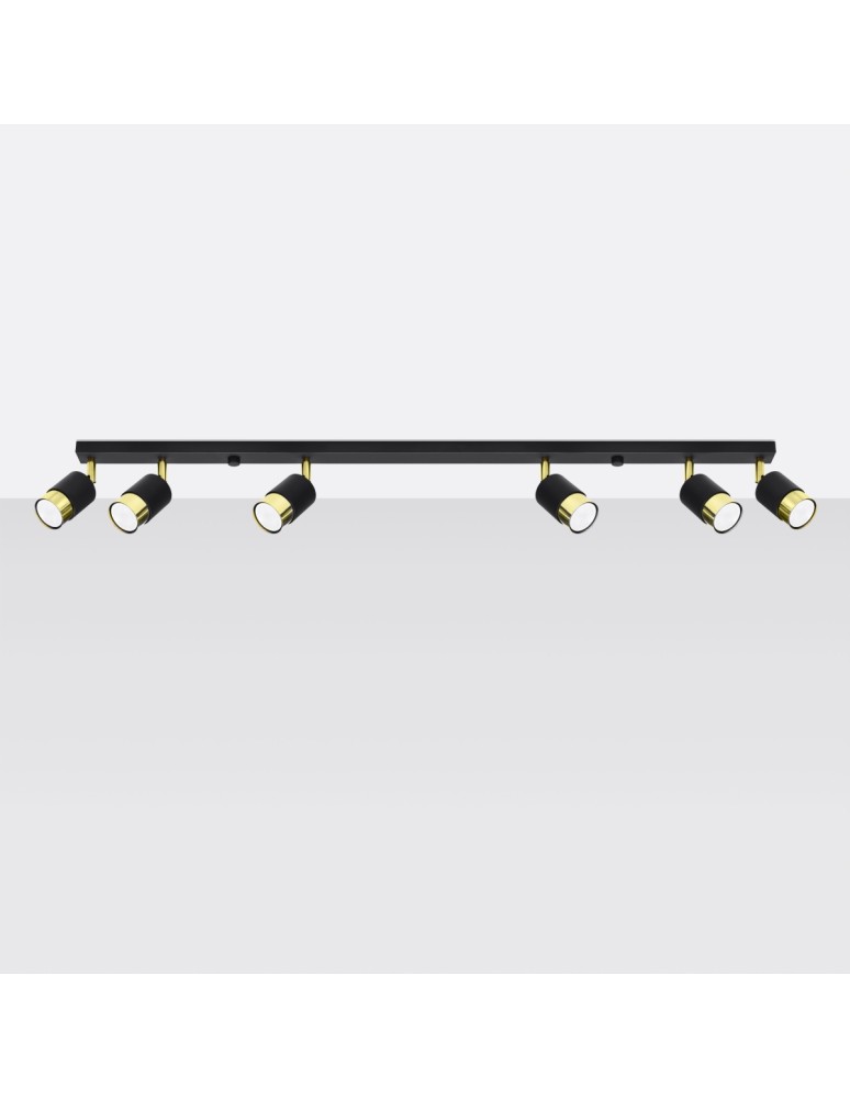 Ceiling lamps - Sollux Plafond NERO 6 black/gold SL.1073 - product kolory-swiatla.pl 2