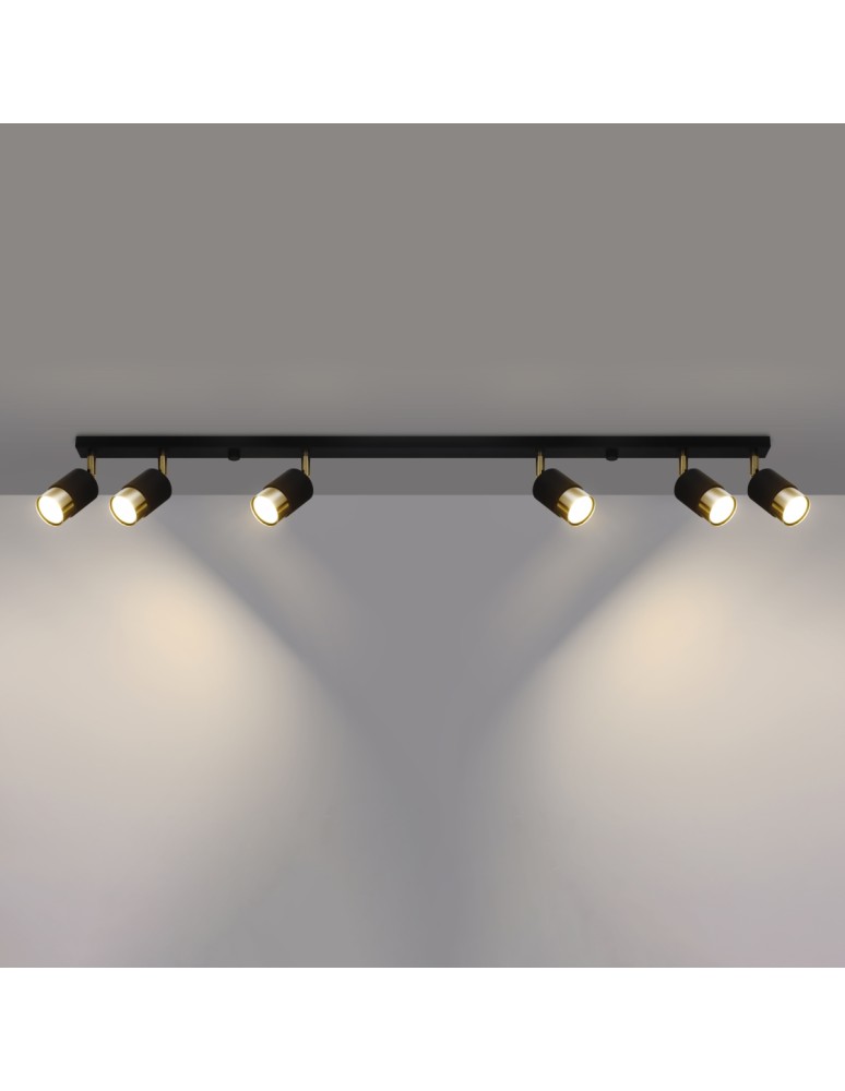 Ceiling lamps - Sollux Plafond NERO 6 black/gold SL.1073 - product kolory-swiatla.pl 3