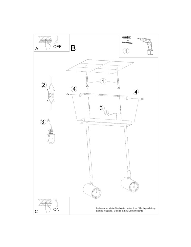 Ceiling lamps - Sollux Plafond NORANO 2 black SL.1075 - product kolory-swiatla.pl 7