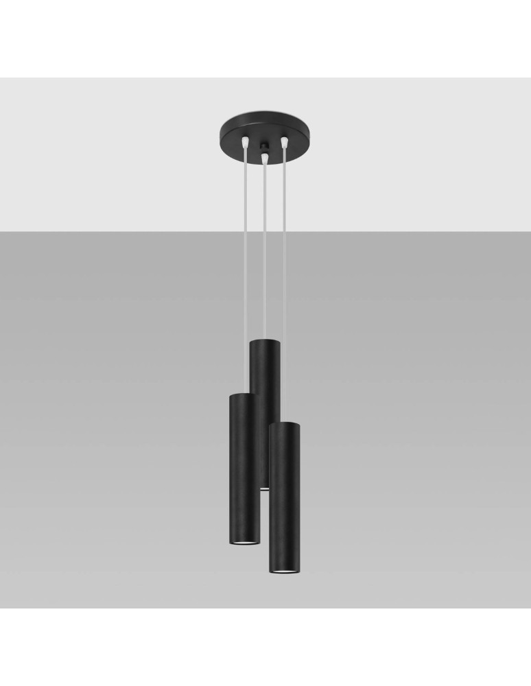 Pendant lamps - Sollux LAGOS 3P pendant lamp black SL.1079 - product kolory-swiatla.pl 2