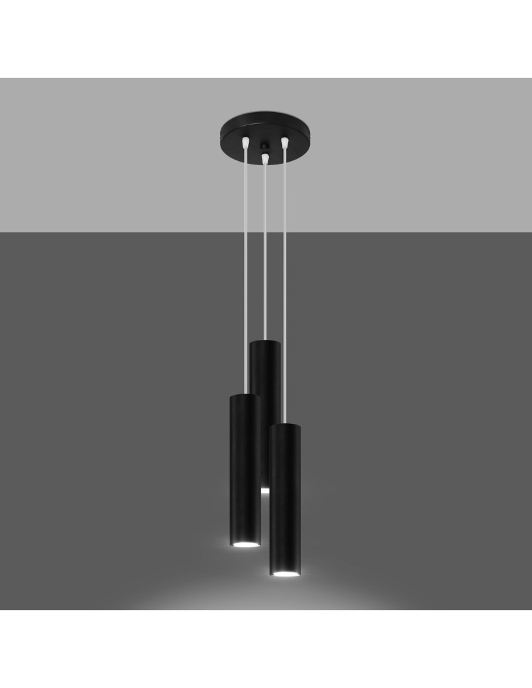 Pendant lamps - Sollux LAGOS 3P pendant lamp black SL.1079 - product kolory-swiatla.pl 3
