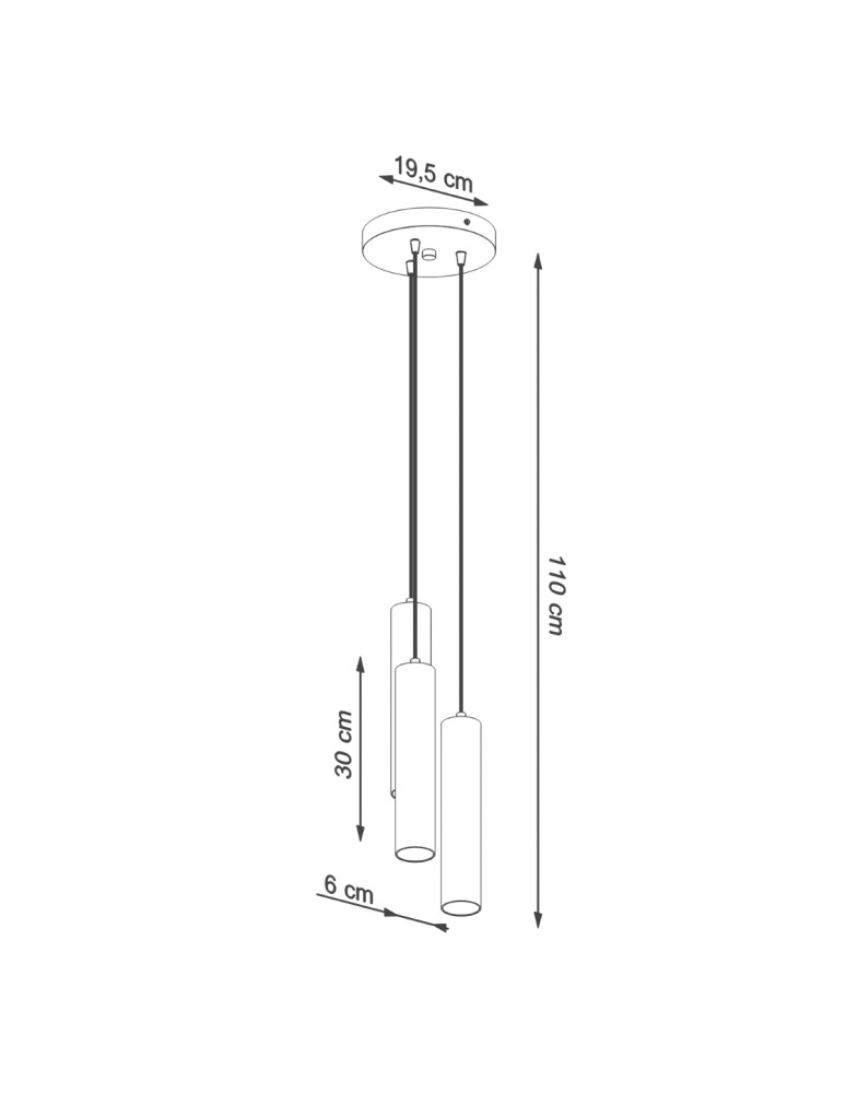 Pendant lamps - Sollux LAGOS 3P pendant lamp black SL.1079 - product kolory-swiatla.pl 4