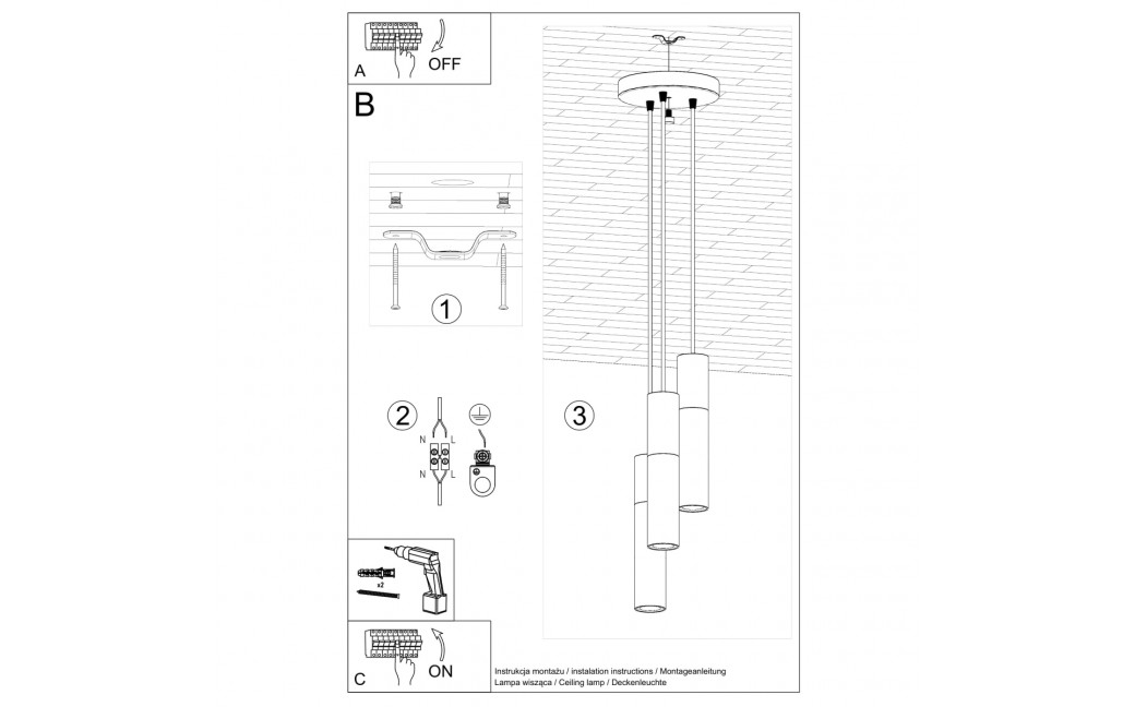 Sollux Lampa wisząca BORGIO 3P biały SL.1080