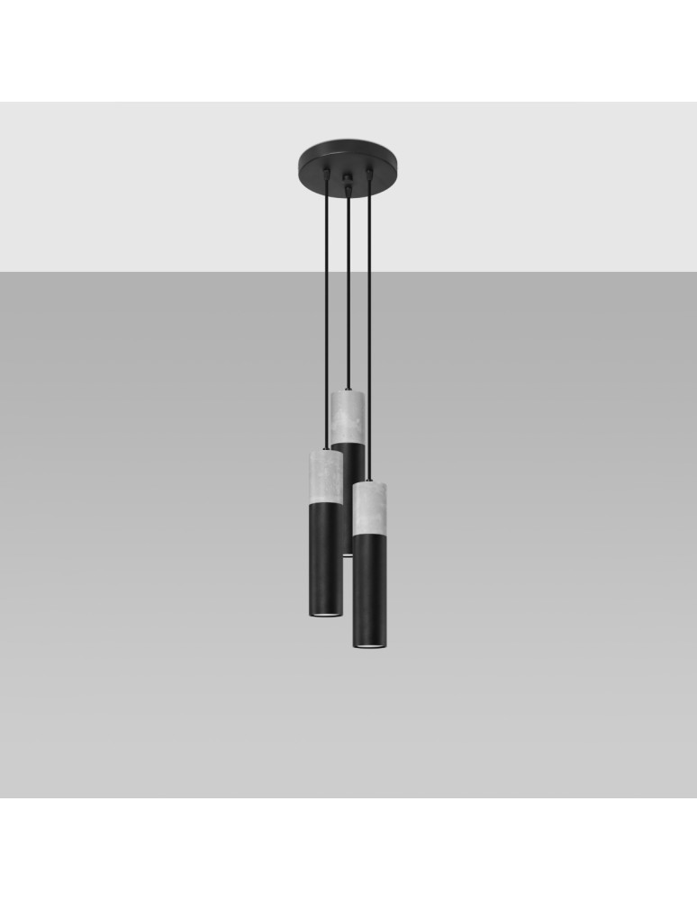 Pendant lamps - Sollux BORGIO 3P pendant lamp black SL.1081 - product kolory-swiatla.pl 2