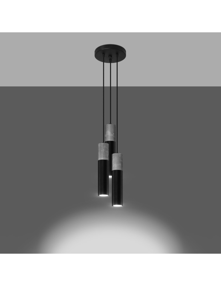 Pendant lamps - Sollux BORGIO 3P pendant lamp black SL.1081 - product kolory-swiatla.pl 3