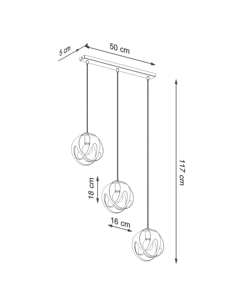 Pendant lamps - Sollux TULOS 3L pendant lamp white SL.1085 - product kolory-swiatla.pl 4