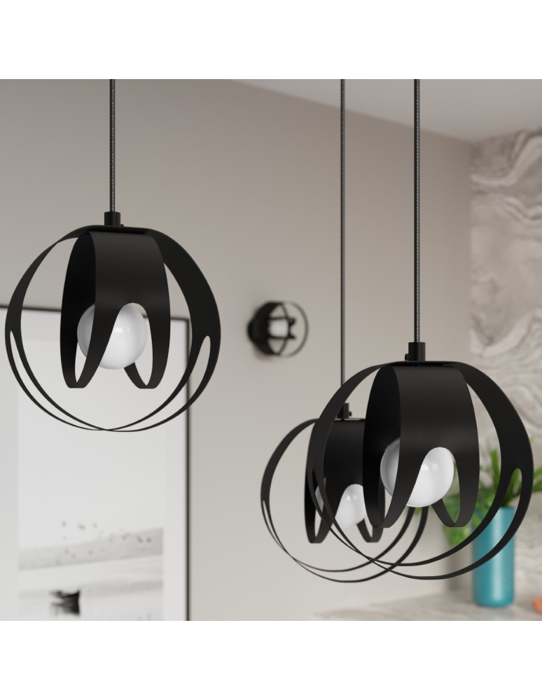 Sollux Lampa wisząca TULOS 1 czarna SL.1087 Sollux Lampa wisząca TULOS 1 czarna SL.1087