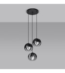 Pendant lamps - Sollux TULOS 3P pendant lamp black SL.1088 - product 2