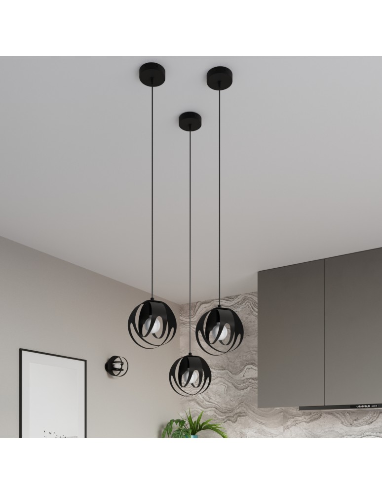 Pendant lamps - Sollux TULOS 3L pendant lamp black SL.1089 - product kolory-swiatla.pl 5