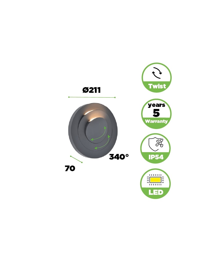 Outdoor wall lamps - Lutec Outdoor Wall MOOV 5137701118 - product kolory-swiatla.pl 10