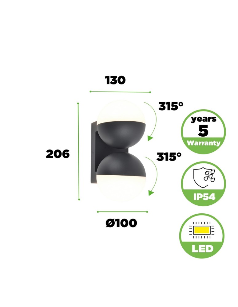 Outdoor wall lamps - Lutec Outdoor Wall LOOMA 5138003118 - product kolory-swiatla.pl 10